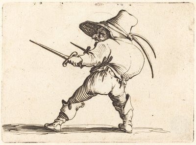 Duelliste avec épée et dague - Jacques Callot