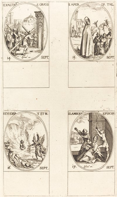 Exaltation de la Sainte Croix; Saint Aper; Sainte Euphemia; Saint Lambert - Jacques Callot
