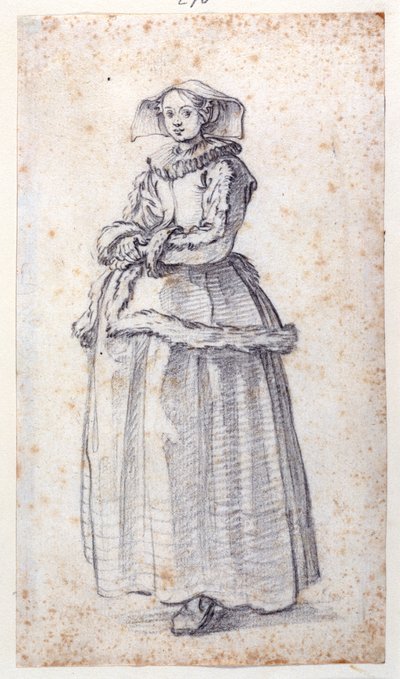 Figure avec robe bordée de fourrure - Jacques Callot