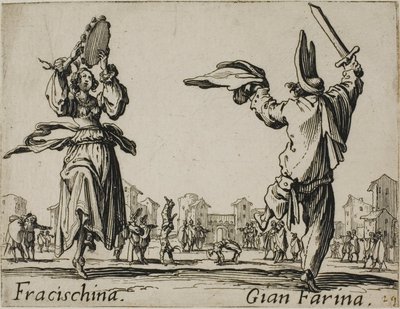 Fracischina - Gian Farina, planche 17 des Balli di Sfessania - Jacques Callot