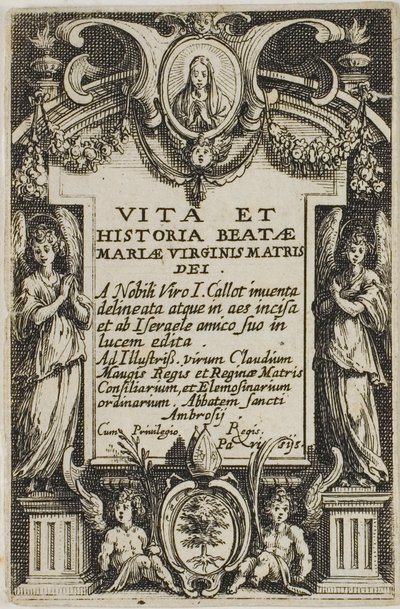 Frontispice, extrait de La vie de la Vierge - Jacques Callot