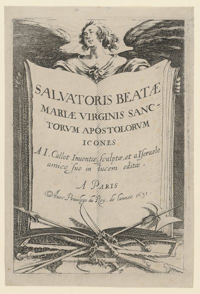 Frontispice, feuille 1 de la série « Jésus, les douze apôtres et Marie » - Jacques Callot