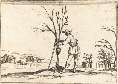 Jardinier taillant un arbre - Jacques Callot