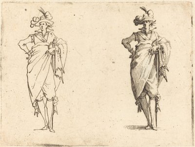 Gentleman vu de face avec la main sur la hanche - Jacques Callot