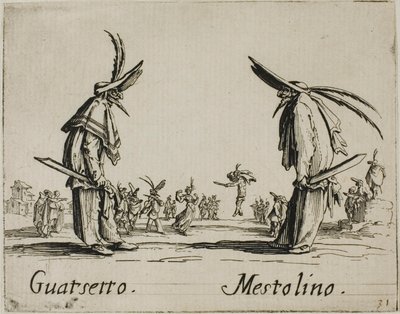 Guatsetto - Mestolino, planche 5 des Balli di Sfessania - Jacques Callot