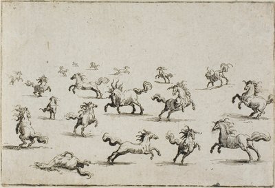 Chevaux en liberté, extrait de The Caprices - Jacques Callot
