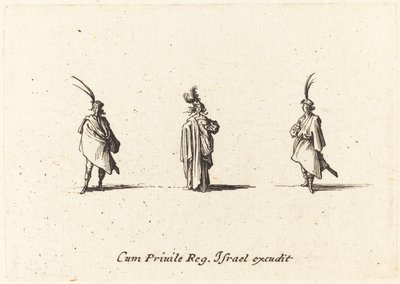Dame en longue cape et deux messieurs - Jacques Callot