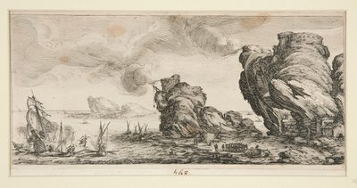 Le combat naval, de Paysages pour Giovanni de Medici - Jacques Callot