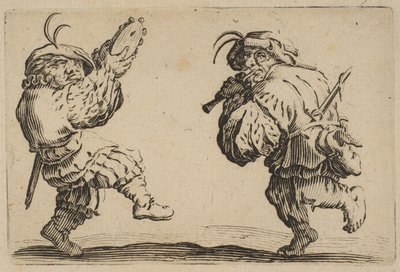Les Danseurs à la Flûte et au Tambourin, 1617-20 - Jacques Callot