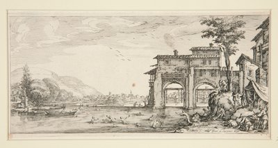 Les baigneurs (Les Paysages pour Giovanni de Medici) - Jacques Callot