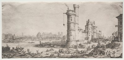 Les deux grandes vues de Paris: Vue du Pont Neuf - Jacques Callot