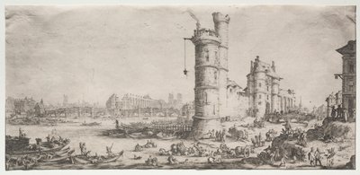 Les deux grandes vues de Paris: Vue du Pont Neuf, 1628-1630 - Jacques Callot