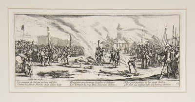 Les grandes misères de la guerre: No. 13 - Le bûcher - Jacques Callot