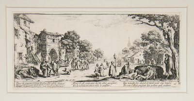 Les grandes misères de la guerre: No. 16 - Les mourants sur le bord des routes - Jacques Callot