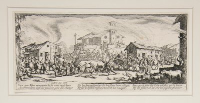Les grandes misères de la guerre: No. 7 - Pillage et incendie d - Jacques Callot