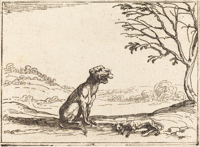 Lionne pleurant son petit - Jacques Callot