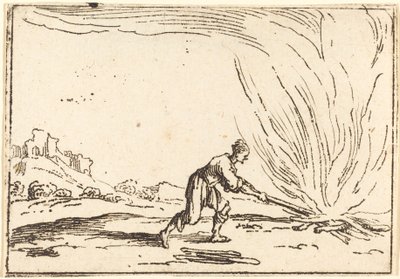 Homme assistant à un incendie - Jacques Callot