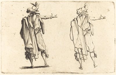 Homme Vu de Dos avec le Bras Droit Étendu - Jacques Callot