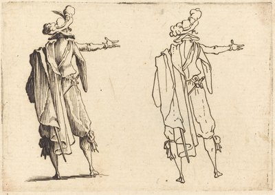 Homme vu de dos avec son bras droit étendu - Jacques Callot