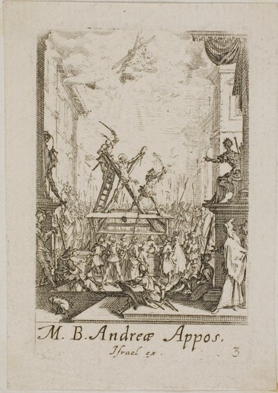 Martyre de saint André, troisième planche des Martyres des Apôtres - Jacques Callot