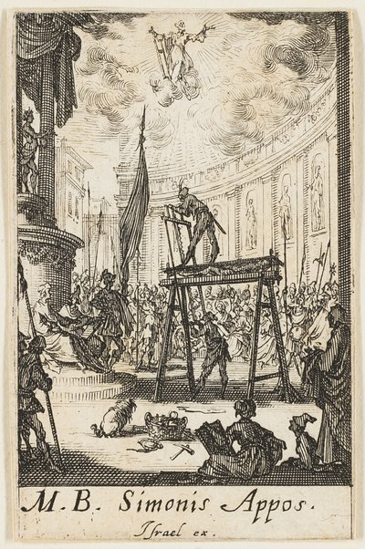 Martyre de saint Simon, planche dix des Martyres des Apôtres - Jacques Callot