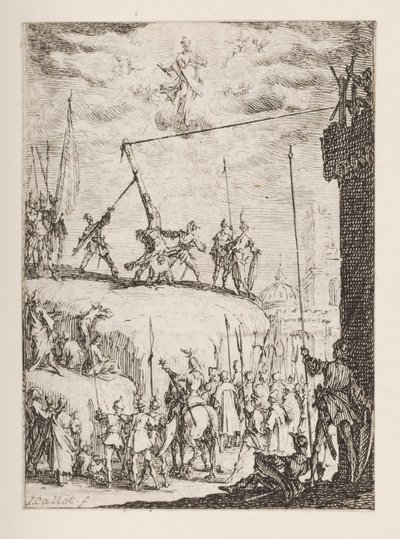 Martyr de Saint Pierre, no. 4 de Le Martyre des Apôtres - Jacques Callot