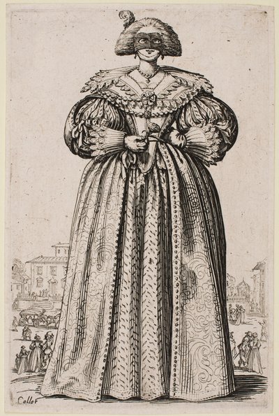 Dame masquée, de la série « La Noblesse de Lorraine » - Jacques Callot