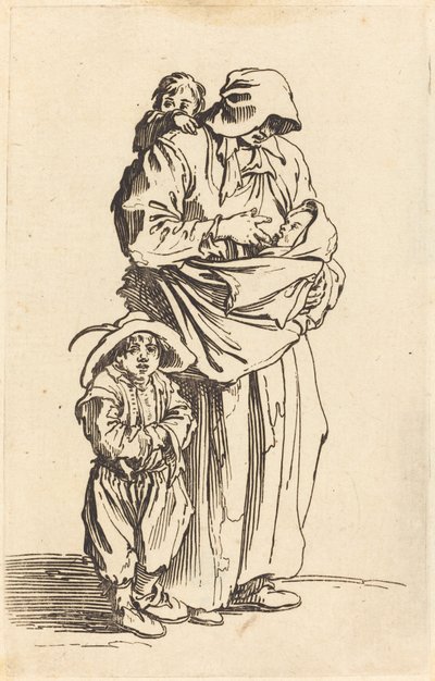 Mère et trois enfants - Jacques Callot