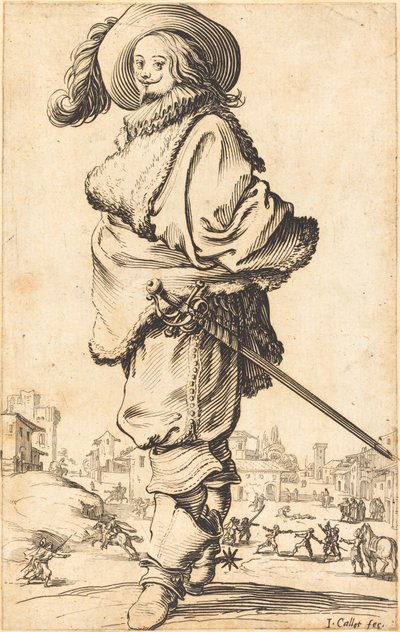 Noble homme avec plastron en fourrure - Jacques Callot