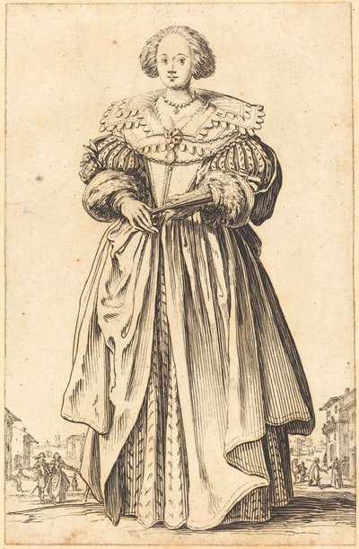 Noble femme avec éventail - Jacques Callot