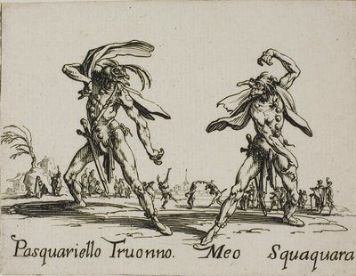 Pasquariello Truonno - Meo Squaquara, plaque 20 des Balli di Sfessania - Jacques Callot