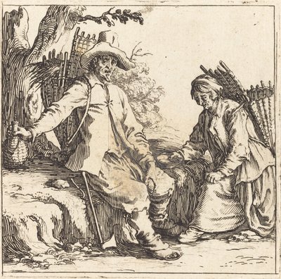 Couple de paysans au repos - Jacques Callot