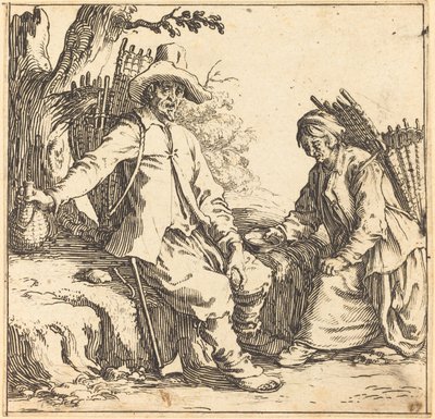 Couple de paysans au repos, c. 1621 - Jacques Callot