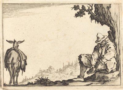 Paysanne enlevant sa chaussure - Jacques Callot