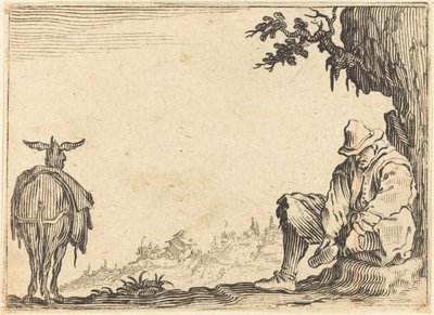Paysans enlevant sa chaussure - Jacques Callot