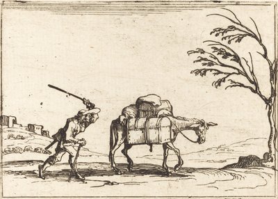 Paysans fouettant son âne - Jacques Callot