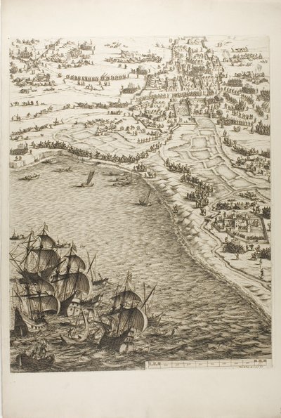 Planche six de La Siège de la Rochelle - Jacques Callot