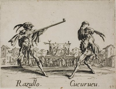Razullo - Cucurucu, planche 19 des Balli di Sfessania - Jacques Callot