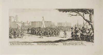 Recrutement des troupes, planche deux de Les Misères de la guerre - Jacques Callot