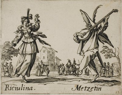 Riciulina - Metzetin, planche 8 des Balli di Sfessania - Jacques Callot