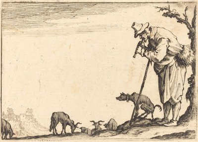 Berger jouant de la flûte, c. 1617 - Jacques Callot