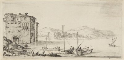 Navires en chargement, de la série Diverse Vedute Designate in Fiorenza (Divers paysages dessinés à Florence) - Jacques Callot