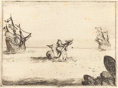 Sirène entre deux navires - Jacques Callot
