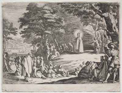 Saint Amand prêchant dans une forêt - Jacques Callot