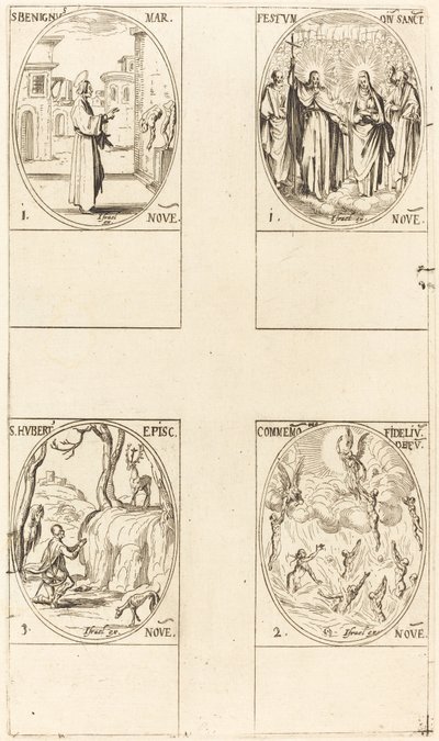 Saint Bénigne ; Fête de tous les saints ; Commémoration des morts ; Saint Hubert - Jacques Callot