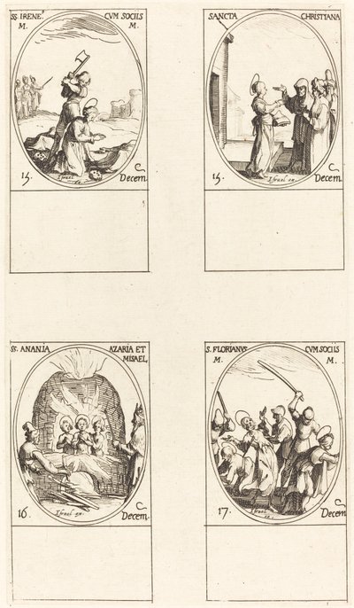 Sainte Bibiane; Saint Birin; Sainte Barbe; Saint Sabbas - Jacques Callot