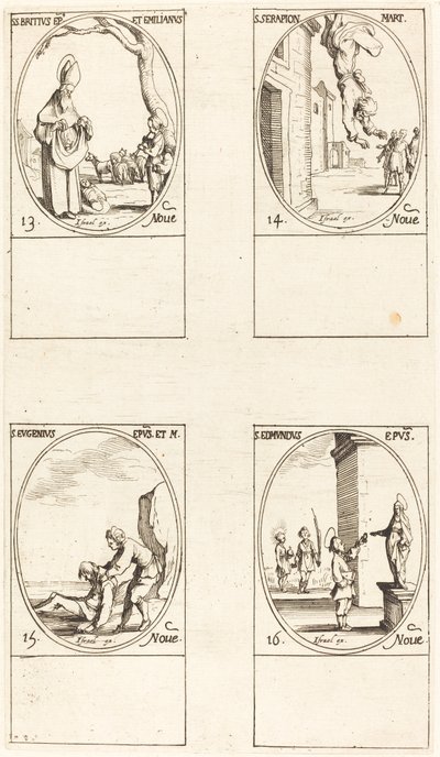 Saint Brice; Saint Sérapion; Saint Eugène; Saint Edmond - Jacques Callot