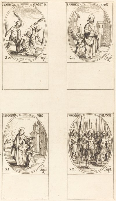 Saint Canida; Saint Matthieu; Saint Ipigénie; Saint Maurice et compagnons - Jacques Callot