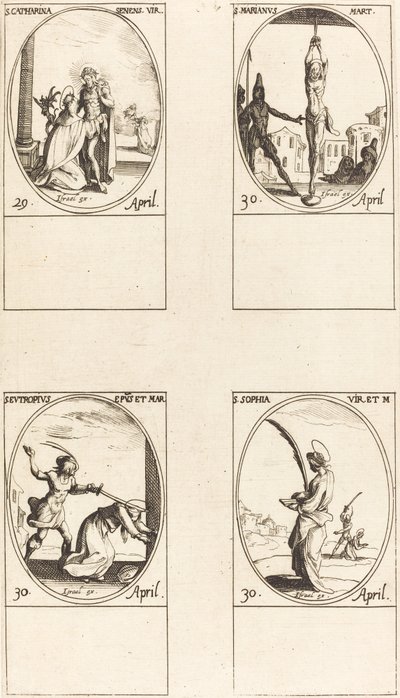 Sainte Catherine de Sienne; Saint Marian; Saint Eutrope; Sainte Sophie - Jacques Callot