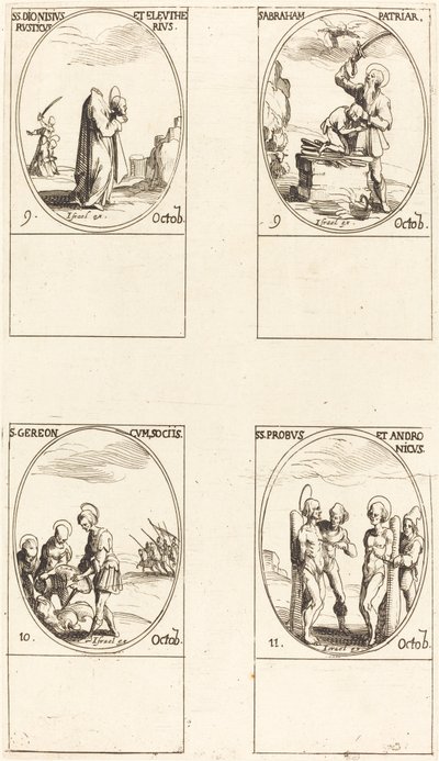 Saint Denis, Rustique et Éleuthère; Saint Abraham; Saint Géréon et compagnons; Saints Pro - Jacques Callot